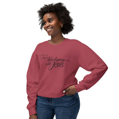 Worshiping with Jesus Crewneck Sweatshirt — Christian Faith Scripture Sweatshirt