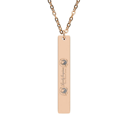 Love Yourself Vertical Bar Necklace — Engraved Inspirational Pendant