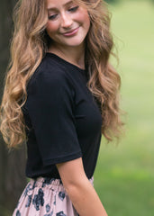 Essential Ribbed Half Sleeve Tee