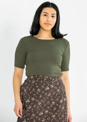 Essential Ribbed Half Sleeve Tee