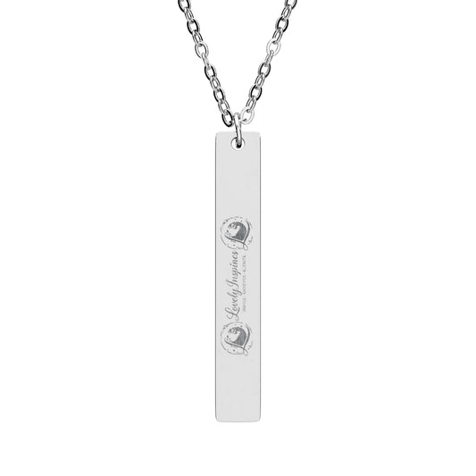 Love Yourself Vertical Bar Necklace — Engraved Inspirational Pendant