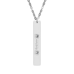 Love Yourself Vertical Bar Necklace — Engraved Inspirational Pendant