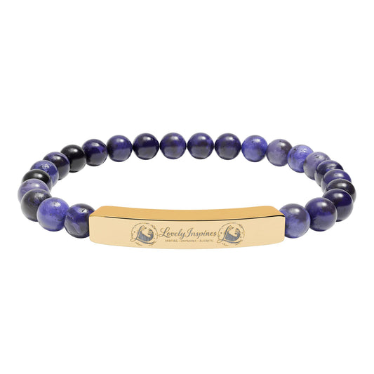 Engraved 'Love Yourself' Natural Stone Stretch Bracelet