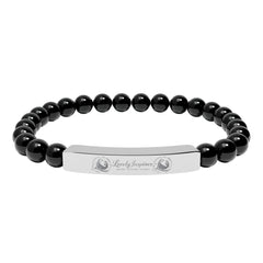 Engraved 'Love Yourself' Natural Stone Stretch Bracelet