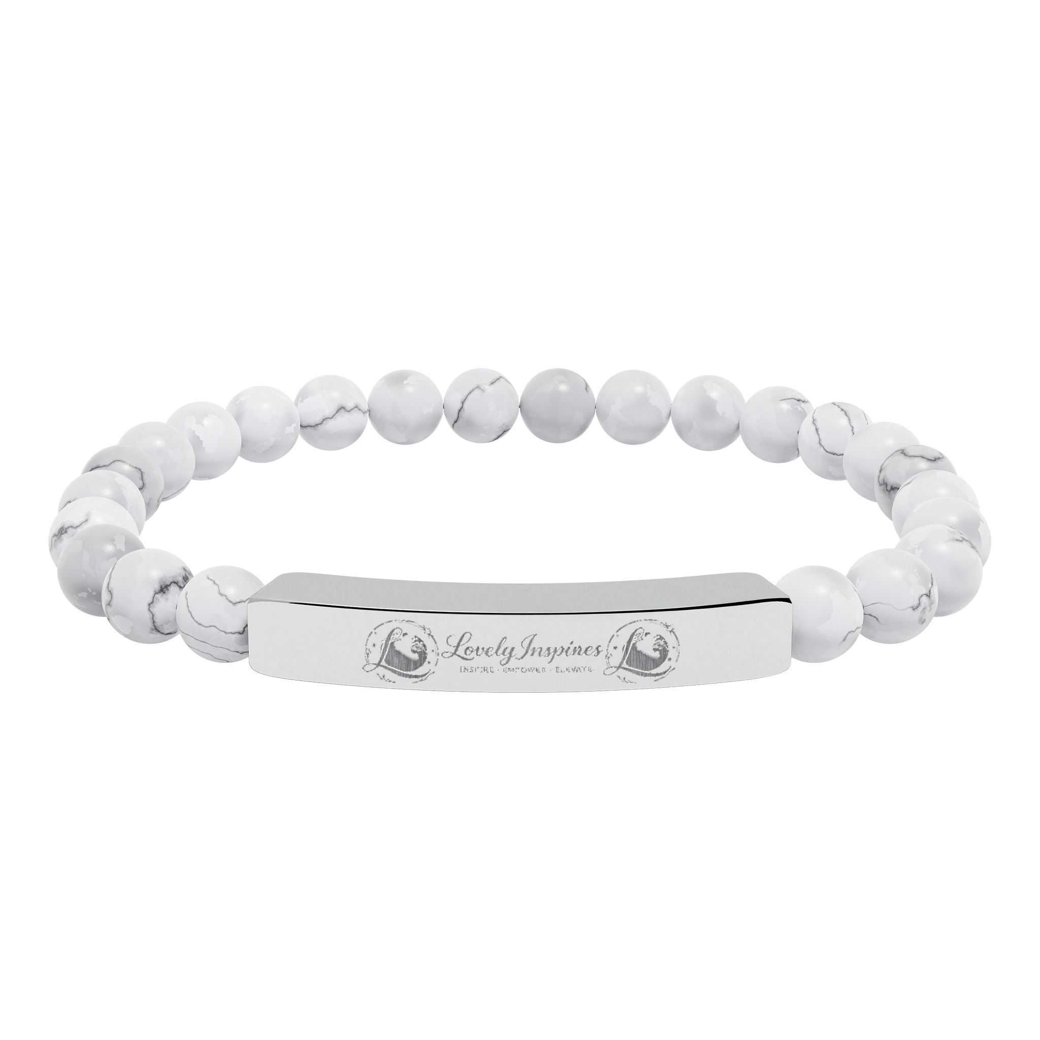 Engraved 'Love Yourself' Natural Stone Stretch Bracelet
