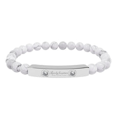 Engraved 'Love Yourself' Natural Stone Stretch Bracelet