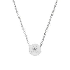 Mini Engraved Circle Necklace — Personalized Initial/Anchor Pendant