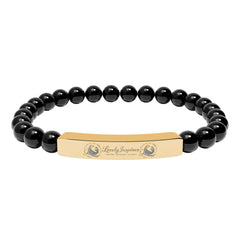 Engraved 'Love Yourself' Natural Stone Stretch Bracelet