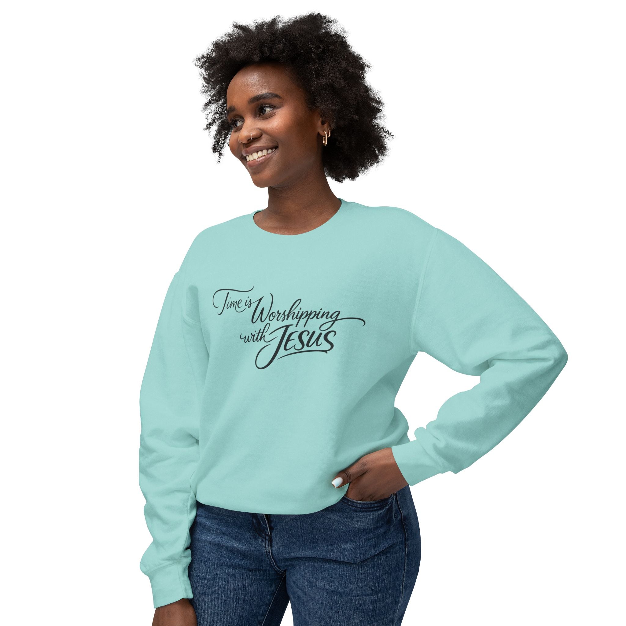 Worshiping with Jesus Crewneck Sweatshirt — Christian Faith Scripture Sweatshirt