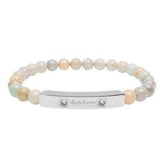 Engraved 'Love Yourself' Natural Stone Stretch Bracelet
