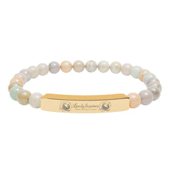 Engraved 'Love Yourself' Natural Stone Stretch Bracelet