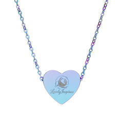 Engravable Heart Necklace — Princess Silhouette Personalized Pendant