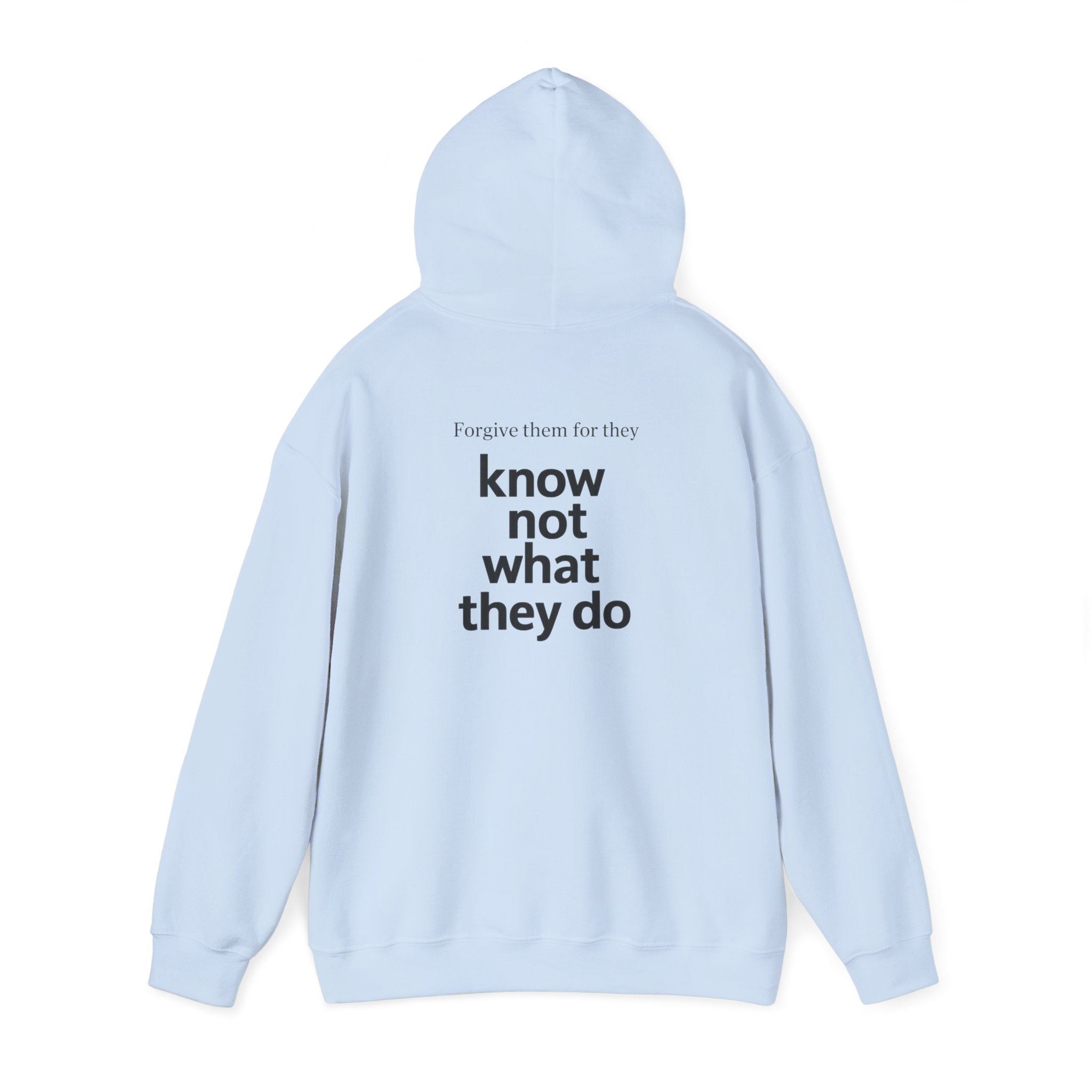 His Love Never Fails Hoodie — Christian Inspirational Pullover (Know Not What They Do)