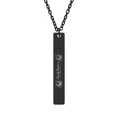 Love Yourself Vertical Bar Necklace — Engraved Inspirational Pendant