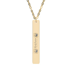 Love Yourself Vertical Bar Necklace — Engraved Inspirational Pendant