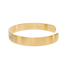 Gold Engraved Cuff Bracelet — "Love Yourself" Inspirational Jewelry