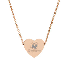 Engravable Heart Necklace — Princess Silhouette Personalized Pendant