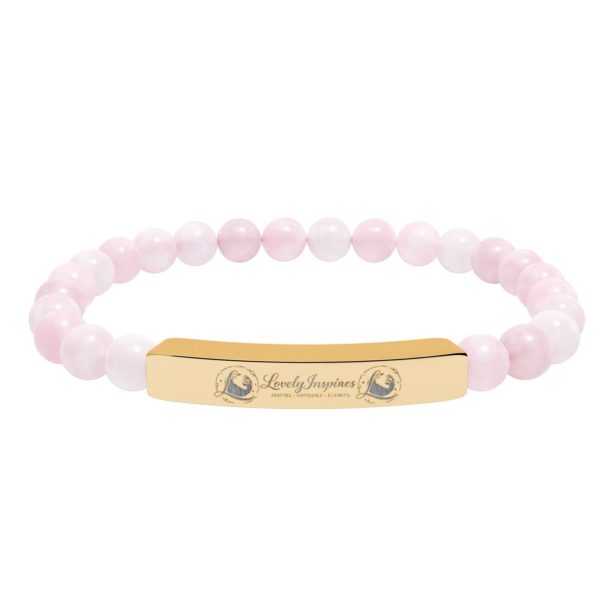 Engraved 'Love Yourself' Natural Stone Stretch Bracelet
