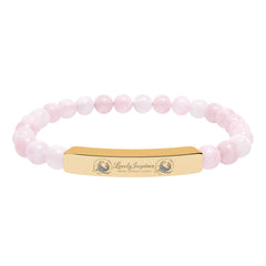 Engraved 'Love Yourself' Natural Stone Stretch Bracelet