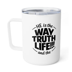10oz Insulated Coffee Mug — "Hey, Who Trashed My Life?" Novelty Travel Mug
