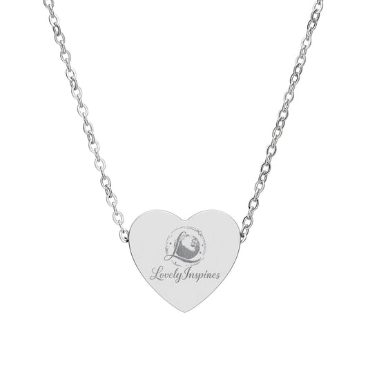 Engravable Heart Necklace — Princess Silhouette Personalized Pendant