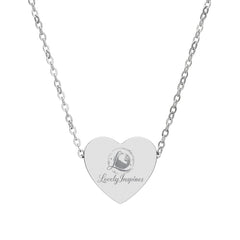 Engravable Heart Necklace — Princess Silhouette Personalized Pendant