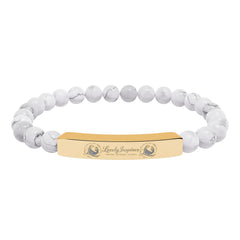 Engraved 'Love Yourself' Natural Stone Stretch Bracelet