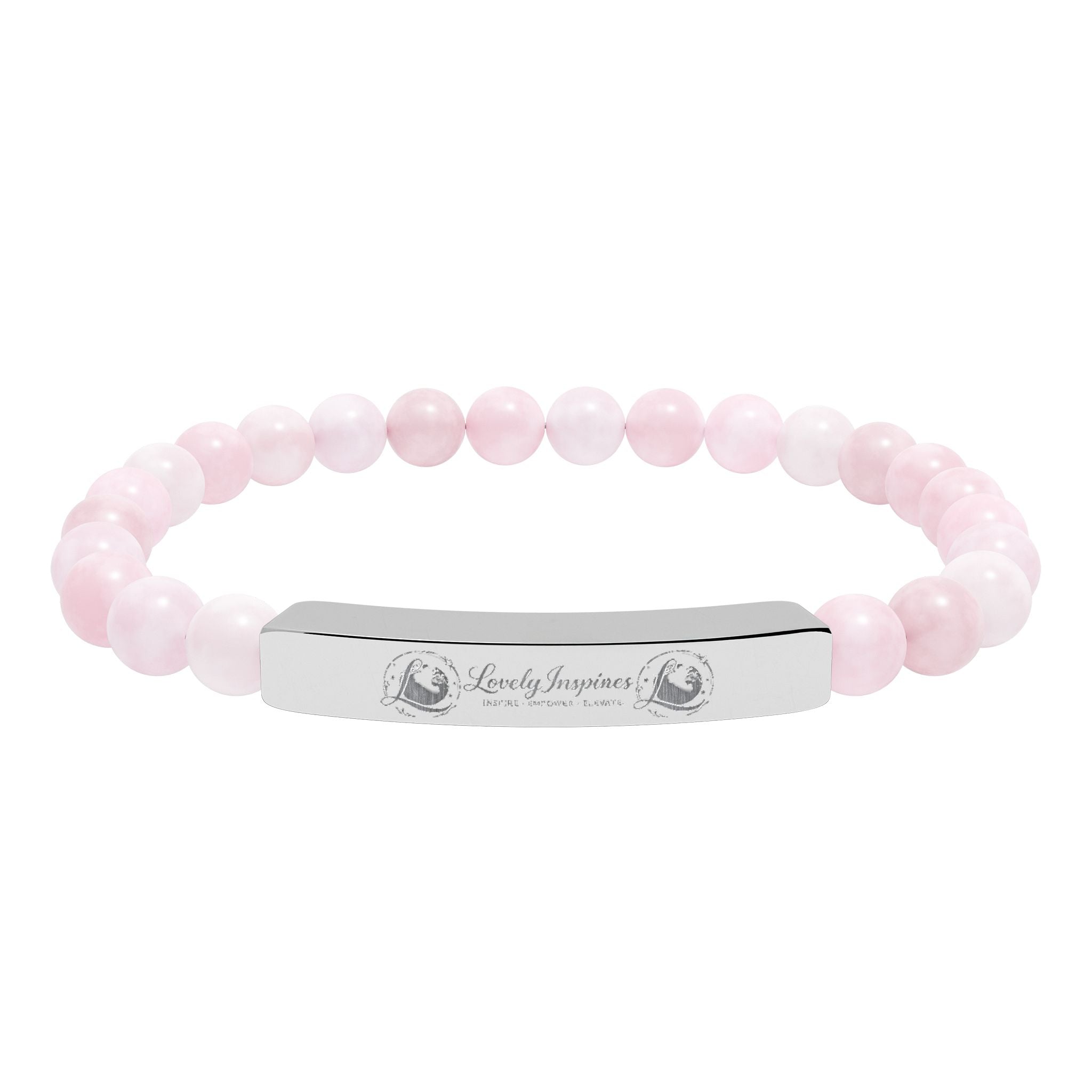 Engraved 'Love Yourself' Natural Stone Stretch Bracelet