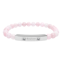 Engraved 'Love Yourself' Natural Stone Stretch Bracelet