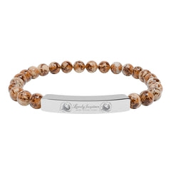 Engraved 'Love Yourself' Natural Stone Stretch Bracelet