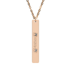 Love Yourself Vertical Bar Necklace — Engraved Inspirational Pendant
