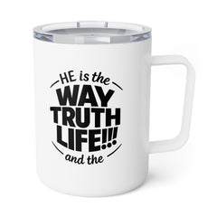 10oz Insulated Coffee Mug — "Hey, Who Trashed My Life?" Novelty Travel Mug