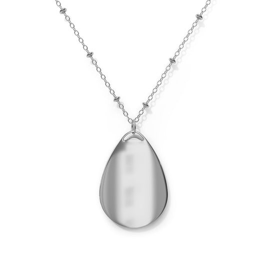 Princess Silhouette Oval Necklace — Sterling Teardrop Pendant Jewelry