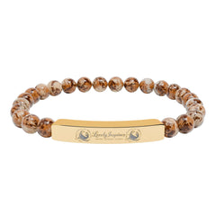 Engraved 'Love Yourself' Natural Stone Stretch Bracelet
