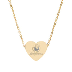 Engravable Heart Necklace — Princess Silhouette Personalized Pendant